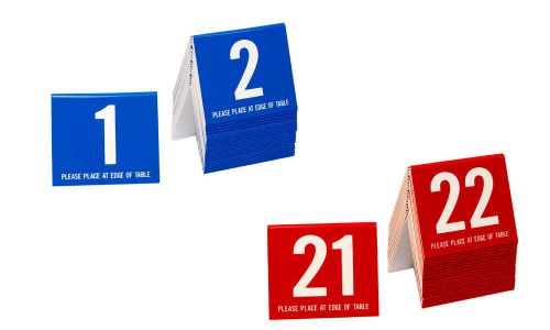 Plastic Table Numbers 1-40, Tent Style, Red and Blue w/white, Free Shipping
