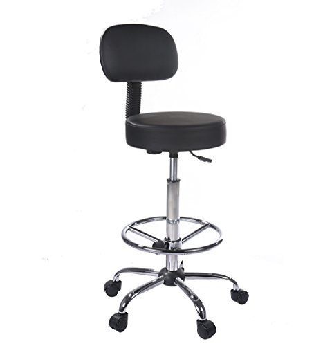 Superjare superjare adjustable drafting stool with back cushion black 70104b for sale