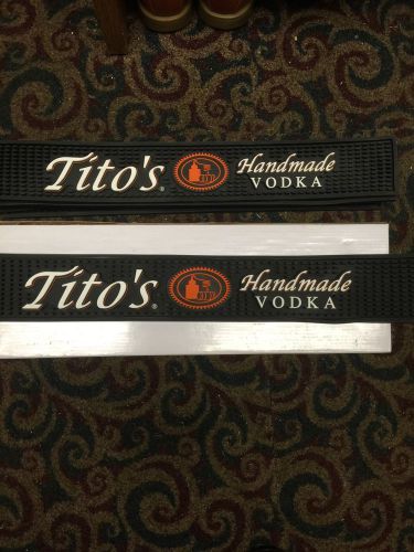 New 2 Tito&#039;s Handmade Vodka Rubber Spill Mat Rail Bar Restaurant Man Cave Titos