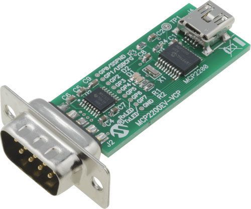 USB To RS232 Development And Evaluation Board For The MCP2200 USB To UART Device