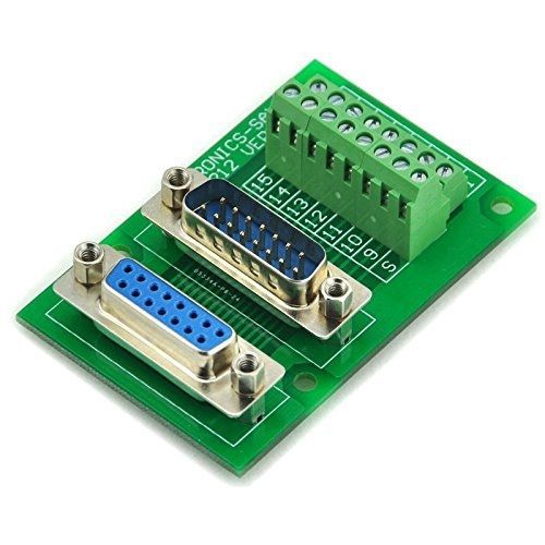 Electronics-Salon D-SUB DB15 Male / Female Header Breakout Board, DSUB Terminal