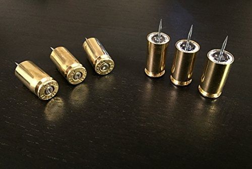 Hollow-Point Gear Bullet Push Pins. Bullet Thumb Tacks Handmade Using Recycled
