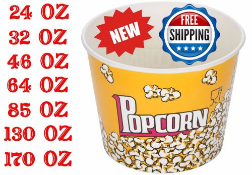 24oz 32oz 46oz 64oz 85oz 130oz 170oz popcorn cup, 150 360 500 or 1000/case bulk for sale