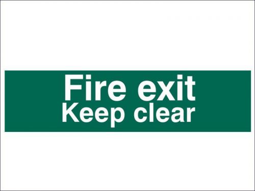 Scan - Fire Exit Keep Clear text Only - PVC 200 x 50mm
