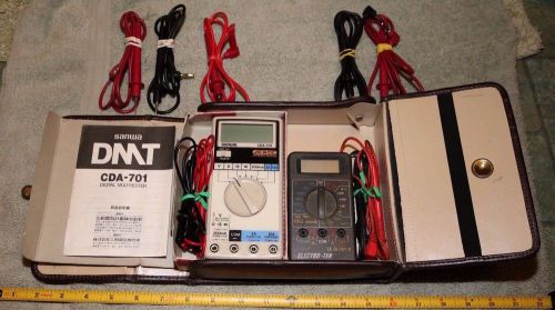 Sanwa cda-701 digital multitester w/manual +box &amp; leather case +electro-tek+more for sale
