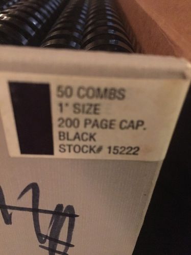 50 pc 19 Ring Binding Combs BLACK Spines Binder Ibico 1&#034;