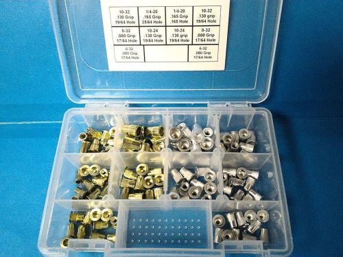 100 blind rivet nuts kit ribbed aluminum/steel rivnuts riv nut nutsert nutserts for sale