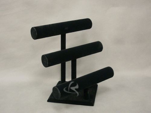 2 pcs Black Velvet Bracelet Display 3 Bars JWVE3BARSL