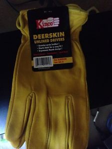 Kinco Deer Skin Unlined Drivers Gloves NEW Soft Leather Man Size LARGE style90-2