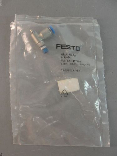 Festo pneumatic hydraulic one way flow control valve grla-m5-qs-6-rs-d 197578 for sale