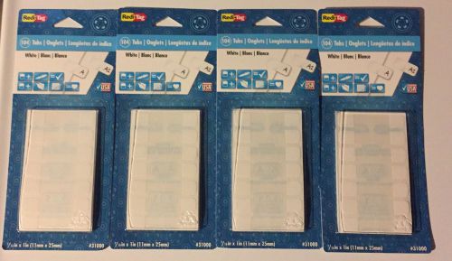 (4)- 104 Count Redi-Tag Blank White Index 1&#039; Tabs! Free Shipping! See Photo!