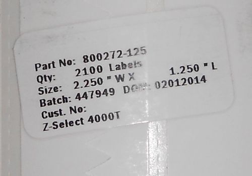 3 rolls Zebra Z-Select 4000T Thermal Trans Labels (2.25&#034;x1.25&#034;) (2100 per roll)