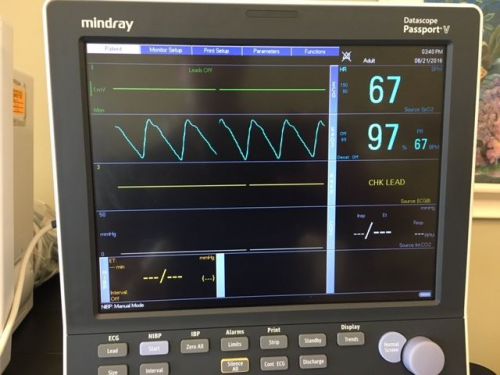 Datascope/Mindray Passport V, with CO2, 3Lead ECG, NIBP, Recorder, Masimo SpO2