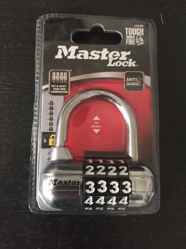 NEW Sealed Master Lock 1523D Set Your Own Combination Lock
