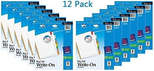 Avery Big Tab Write-On Dividers, 8-Tabs, 12 Sets