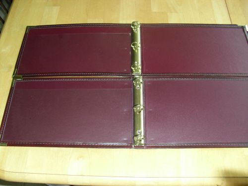 Two Double Binder check burgundy 3 rings corner brass cushioned commercial