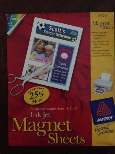 Avery Printable Inkjet Magnet Sheets 8-1/2 x 11 White - 5 Sheets in Pack