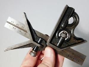Union Tool Company Small Miniature 6” Combo Rule Square Angle machinist Measure