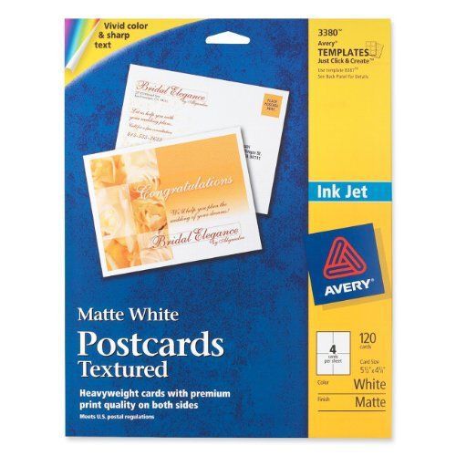 Avery Textured Postcards, 4.25 x 5.5 Inches, White, 120 Cards 3380