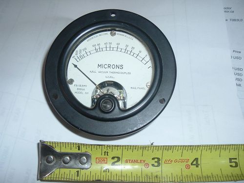 Vintage Weston MICRONS NRC Vacuum Thermocouplers No. 301 Meter Panel Gauge