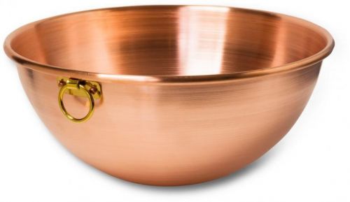 Honey-can-do 6 qt copper mixing bowl kitchen gadget tool w/ attached brass ring for sale