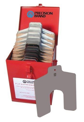 Small parts stainless steel slotted shim assortment, size e, 6&#034; x 6&#034; (pack of for sale