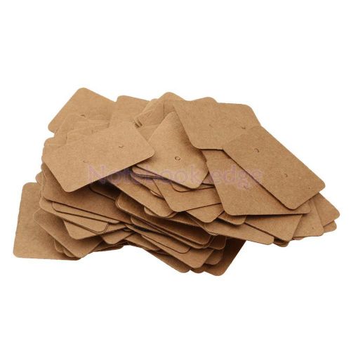100pcs kraft paper brown earrings display cards hang tags labels crafts for sale