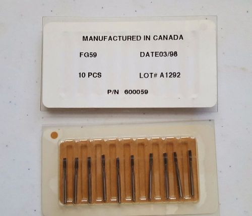 70 CARBIDE DENTAL BURS FRICTION GRIP  FG 59 -  MADE IN CANADA - NEW
