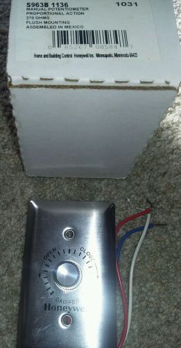 16 New  Honeywell S963B 1136 Manual Potentiometer Damper 270 Ohms Flush Mounting