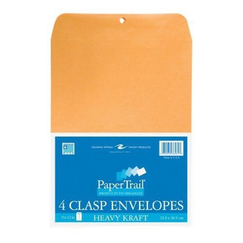 Roaring spring clasp envelopes. 9&#034; x 12&#034;, 4/pack for sale