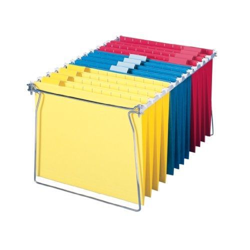 Smead hanging file folders with frame, letter size, 12 assorted color folders for sale