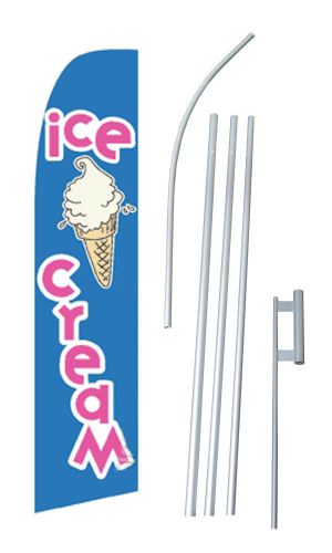 Ice Cream Flag Swooper Feather Sign Banner 15ft Kit made in USA