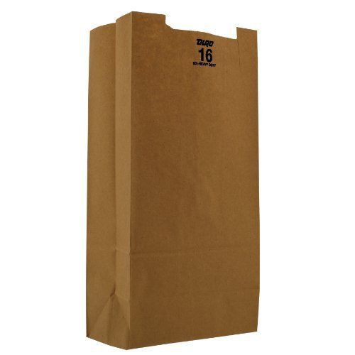 Duro Bulwark Grocery Bag, Heavy Duty Kraft Paper, 16 lb Capacity, 500 ct, ID#