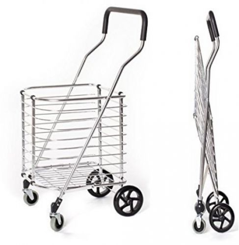 Portable Folding Shopping Cart 120 Lb Capacity, Grocery Shopping Made Easy Cart