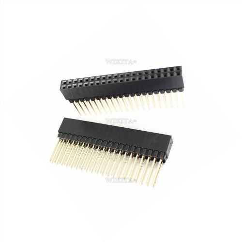 50Pcs 2.54Mm Pitch 2X20 Pin 40 Pin Female Double Row Long Pin Header Strip Pc1 V