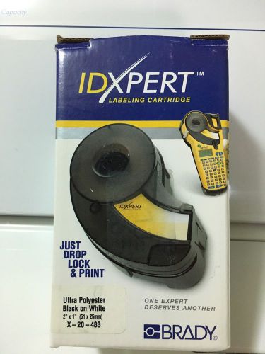 **new** brady idxpert x-20-483 ultra polyster  (black on white) 51x25mm for sale