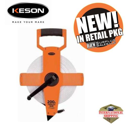 Keson OTR18200 Fiberglass 200&#039; Measuring Tape Molded Handle w/ Ultra-glass Blade