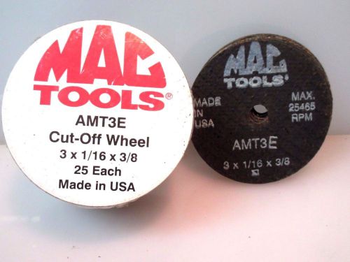 30 Pcs MAC Tools 3&#034; Cut-Off Wheels AMT3E 3&#034; x 1/16&#034; x 3/8&#034; 25465RPM