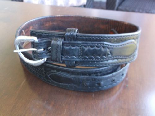 Safariland Black Leather Basket Weave Police Duty Belt Size 34 Newark NJ Essex