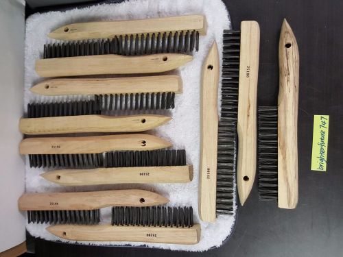 Lot of 11! weiler 25100 0.012&#034; 4 x 16 she handle steel scratch brush. free ship! for sale