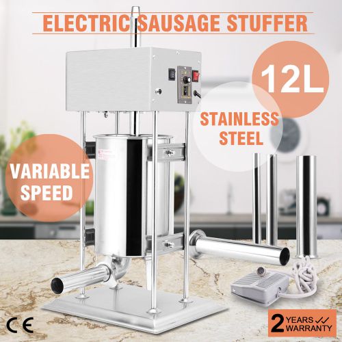 12L 28LB Electric Commerical Sausage Stuffer Stainless Dual Speed 110V