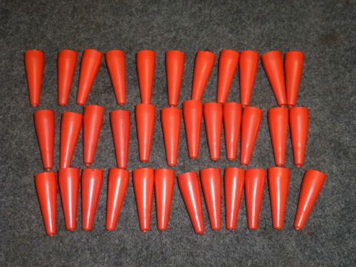 LOT of 35 MUELLER ELECTRIC NO.87 INSULATOR BOOTS RED, ALLIGATOR CLIP BOOTS