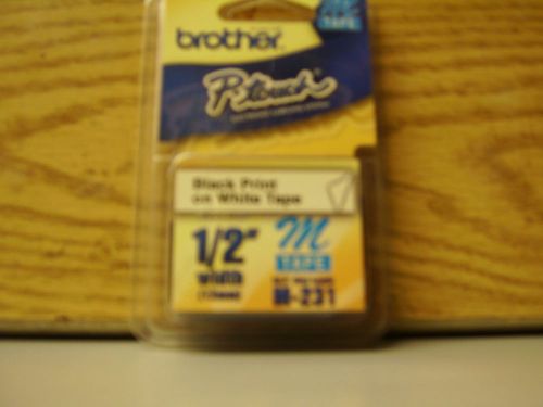 brother p-touch M-231 Black print on white tape