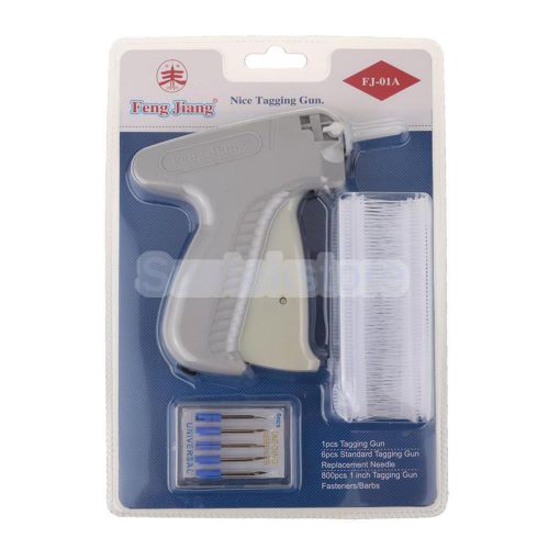 Clothes garment price label tagging gun+6 tagging needles+800 barbs white for sale