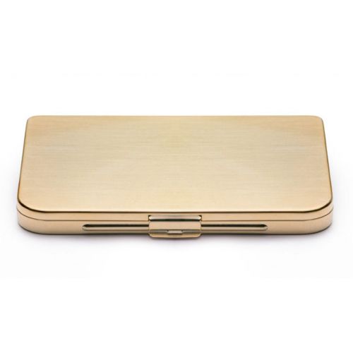 Satin-Finish Brass Business Card Holder