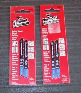 2 ea.2-pk (4 Blades) Vermont American 30023 2-3/4&#034; 10-TPI Jig Saw Blades