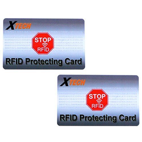 Xtech RFID Protecting Cards (2 pack) Protects from Radio Frequency ID &amp; NFC Card