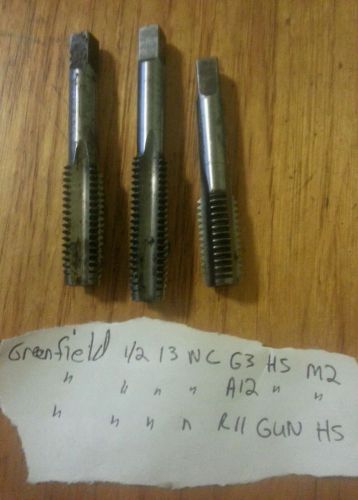 Used lot of 3 greenfield used hand tap   t4 for sale