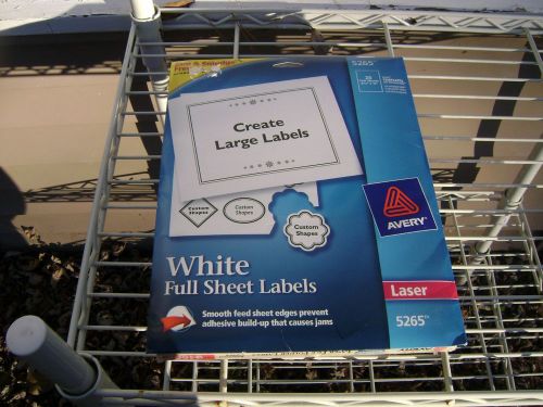 t Avery 5265 White Full Sheet Laser Labels 8 1/2x11&#034;Open Box