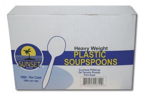 Sunset: Plastic Medium Weight Soup Spoons 1000 Count